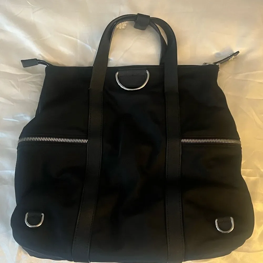Henri Bendel Jetsetter Backpack - Black and Silver - Small